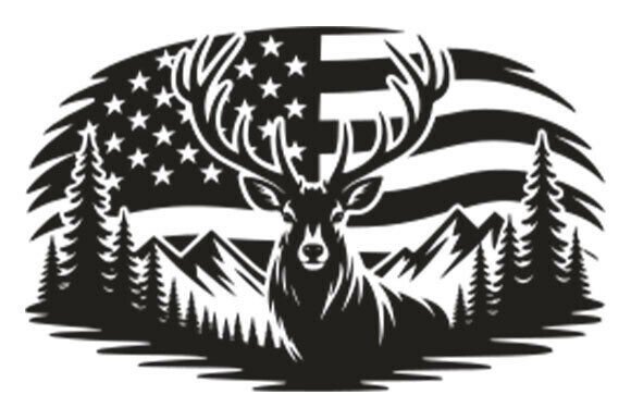 4th of July, Deer, American Flag, Huntin Graphics