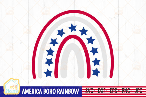 America Flag Boho Rainbow SVG: Graphics & Crafts for Branding