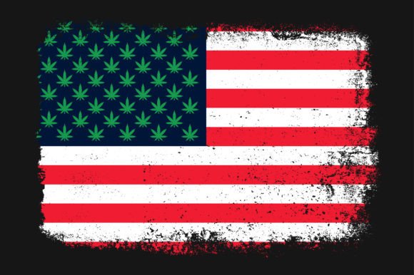 Cannabis Weed USA Flag SVG: Graphics for Crafts