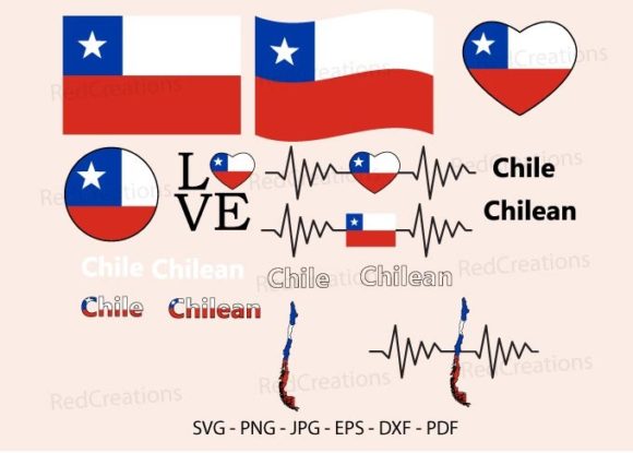 Chile Flag Bundle Svg, Graphics & Crafts