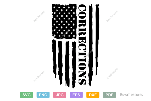 Correctional Officer American Flag: Graphics and Crafts for Editorial Use