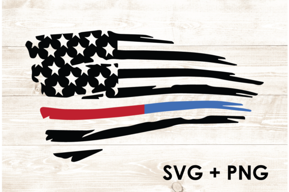 Distressed Red and Blue Flag Graphics for Crafts