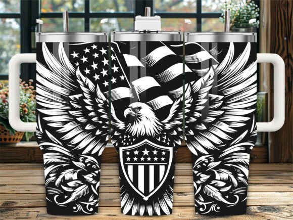 Eagle Shield US Flag Graphics for Crafts