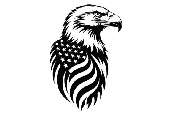 Eagle with American Flag Svg - Graphics and Crafts