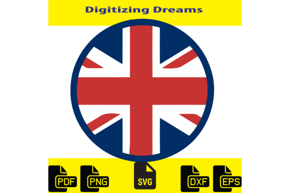 England Round Flag: Graphics for Crafts & Branding