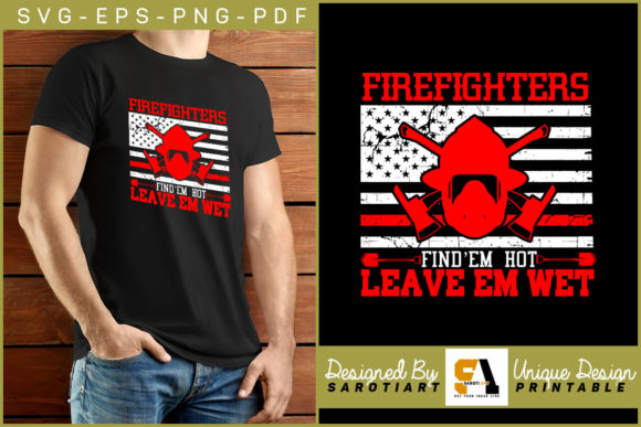 Firefighter Funny Design USA Grunge Flag Graphics