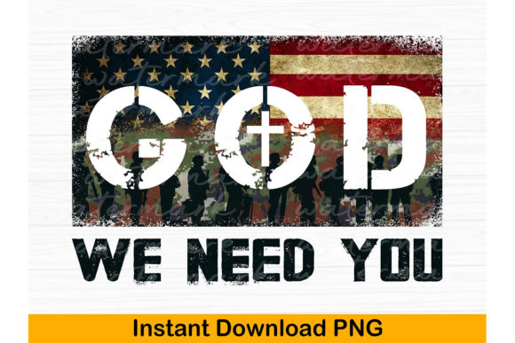 God We Need You Military Flag Camo PNG: Graphics for Crafts