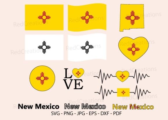 New Mexico Flag Svg Graphics for Crafts