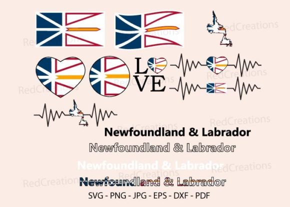 Newfoundland and Labrado Flag Bundle Svg Graphics
