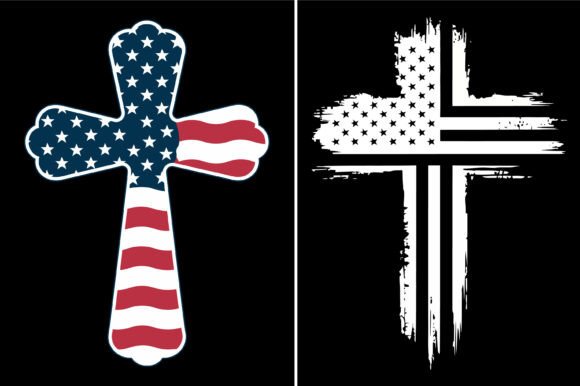 Patriotic American Flag Cross Designs