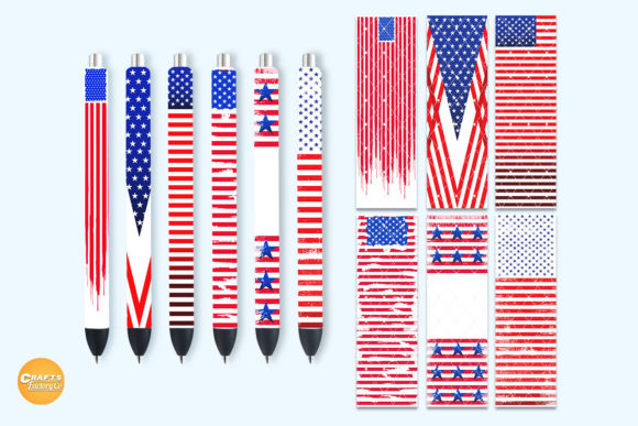 Pen Wrap 4th of July American Flag: Graphics and Crafts for Marketing