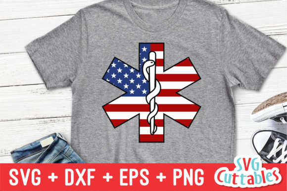Star of Life Flag Paramedic Graphics and Crafts