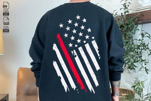 Thin Red Line American Flag Graphics for Crafts