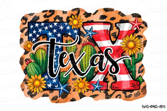 TX Texas American Flag Sublimation PNG