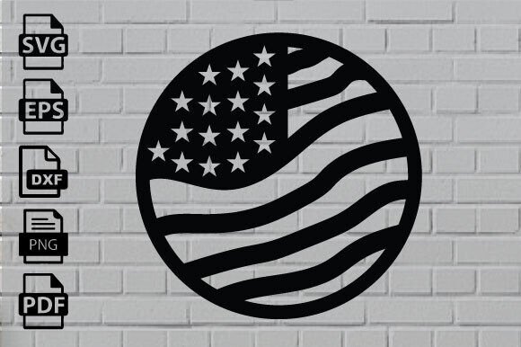 USA Flag Round Coasters Trivet Templates