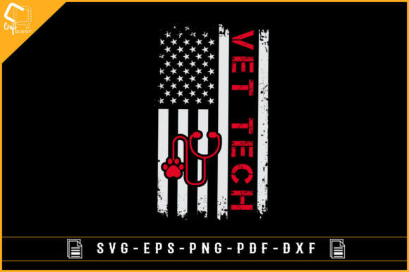 Vet Tech with USA Flag Design